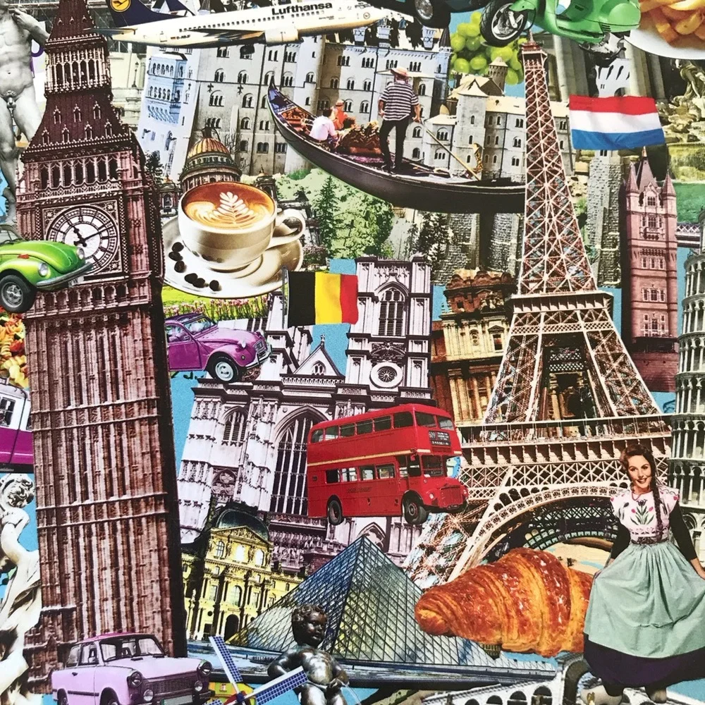 Europe Collage Time 1500 Piece Puzzle